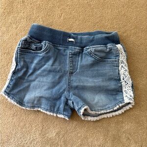 Used! Joe's Jeans Blue Jean Shorts with Lace Trim (girls L)